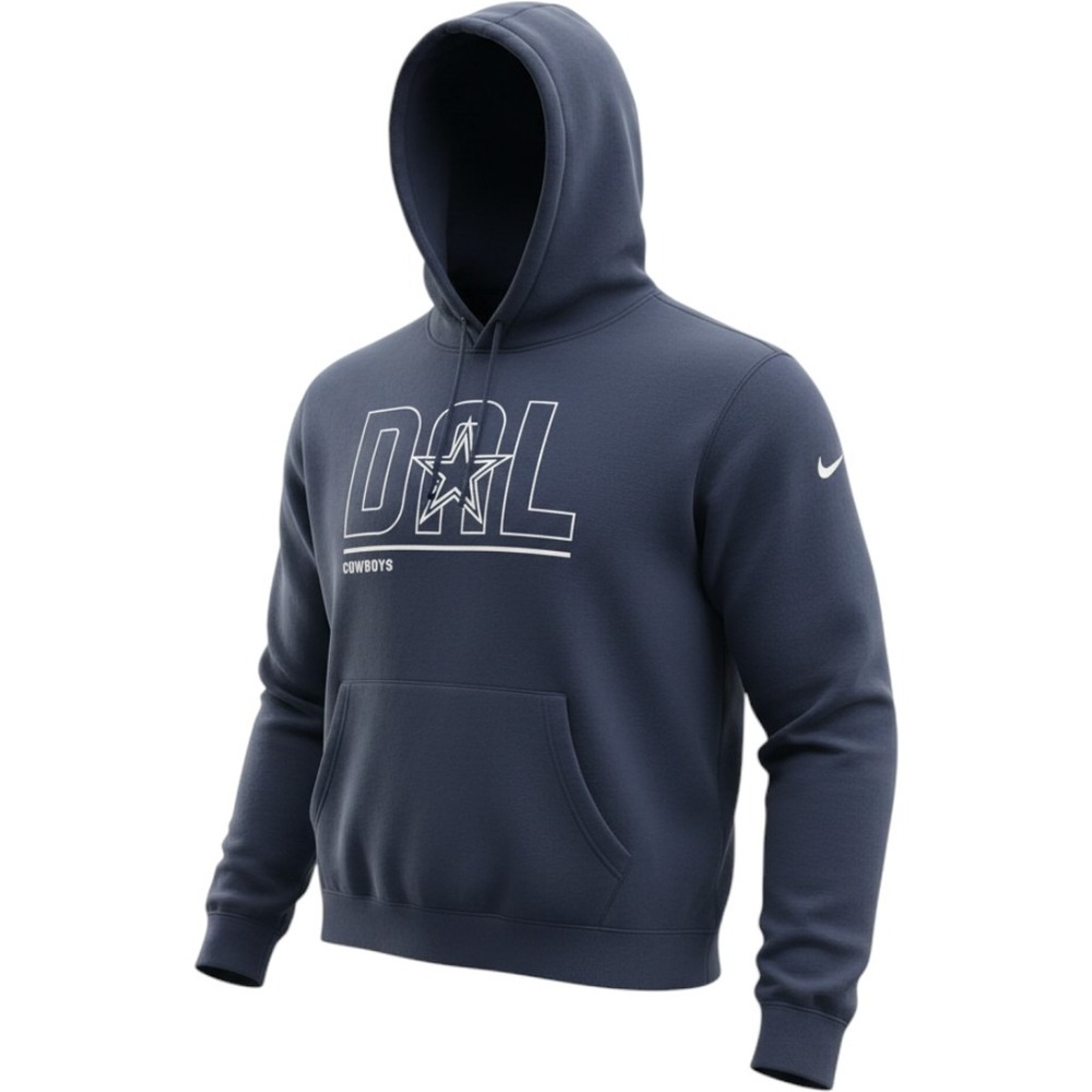 Nike Hoodie 3XL Dallas Cowboys DAL Fleece Pullover Sweatshirt Mens Navy Blue